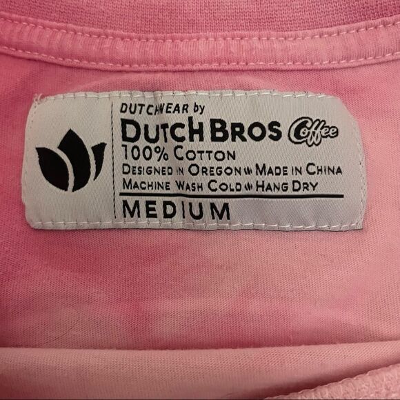 Reconstructed Dutch Bros Dutch Luv Tie Dye Tee Size Medium - Picture 5 of 6